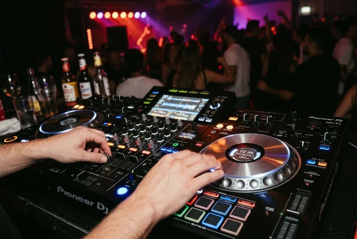 Table de mixage Pioneer branchée
