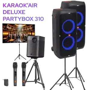 karaoké 2 deluxe pack JLB PARTYBOX 310 location sonorisation haut parleur air sound lausanne