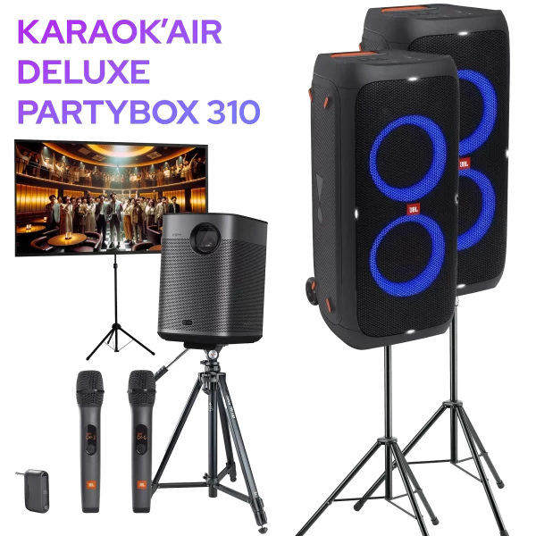 karaoké 2 deluxe pack JLB PARTYBOX 310 location sonorisation haut parleur air sound lausanne