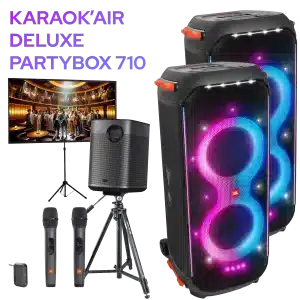 karaoké 2 deluxe pack JLB PARTYBOX 710 location sonorisation haut parleur air sound lausanne