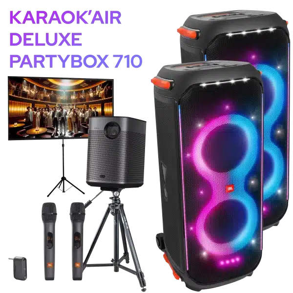 karaoké 2 deluxe pack JLB PARTYBOX 710 location sonorisation haut parleur air sound lausanne