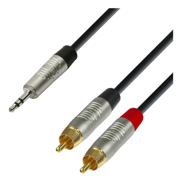 Y-câble jack 3.5 mm stéréo vers 2 RCA mâles 6 mètres, location à Lausanne — AirSound