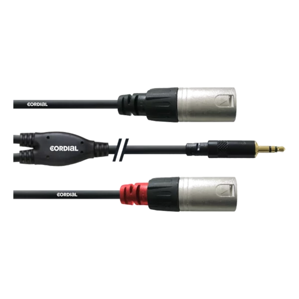Y-câble jack 3.5 mm stéréo vers 2 XLR mâles 3 mètres, location à Lausanne — AirSound