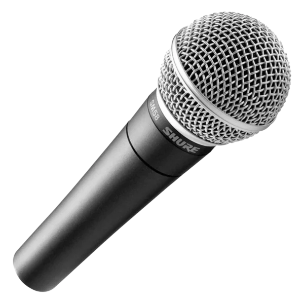 Microphone dynamique filaire Shure SM58 cardioïde, location pour chant et discours à Lausanne et région — AirSound