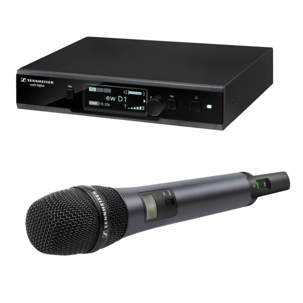 Microphone sans fil Sennheiser EW D1 capsule e835 numérique, location pour discours et chant à Lausanne — AirSound