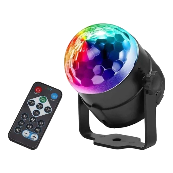 Mini lampe disco LED RGB sur batterie avec télécommande, location pour anniversaire et soirée enfant à Lausanne — AirSound