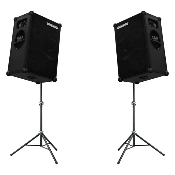 Pack Apéro Étudiant — 2 enceintes sur batterie plug & play pour location à Lausanne — AirSound