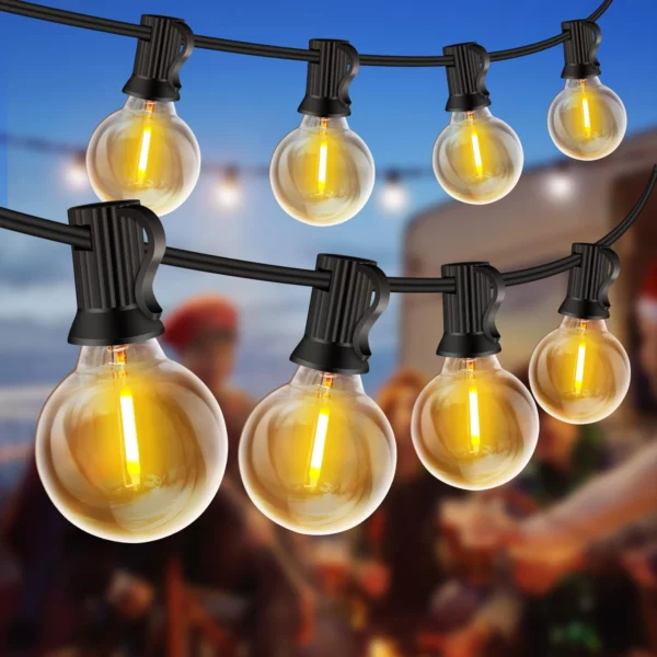 Guirlande guinguette LED 20 m blanc chaud pour terrasse, mariage et jardin, location à Lausanne — AirSound
